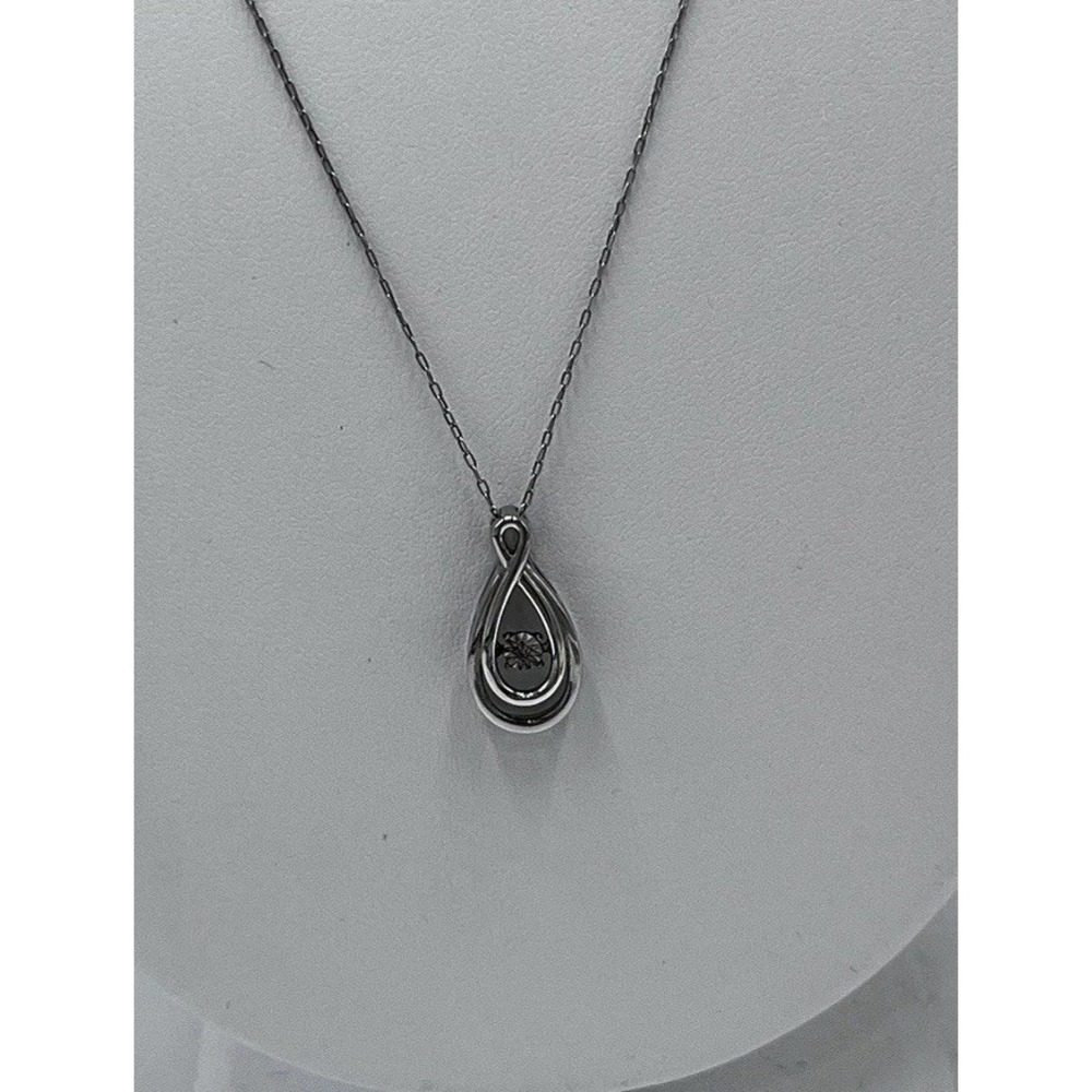 HOU 925 Sterling Silver Natural‎ Dancing Diamond Twist Pendant Infinity Necklace